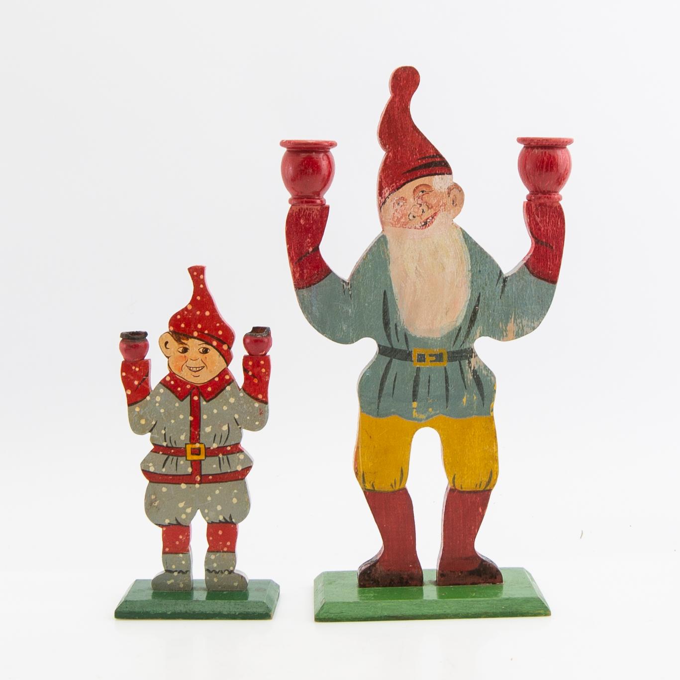 Candelabras and Christmas tree candle holders as well as Christmas tree decorations 22 pcs 20th century.