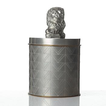Anna Petrus, & Estrid Ericson, a pewter cigar box with cover by Svenskt Tenn, Stockholm 1928.