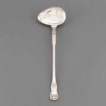 A swedish silver soup ladle, mark of Gustaf Möllenborg, Stockholm 1841.