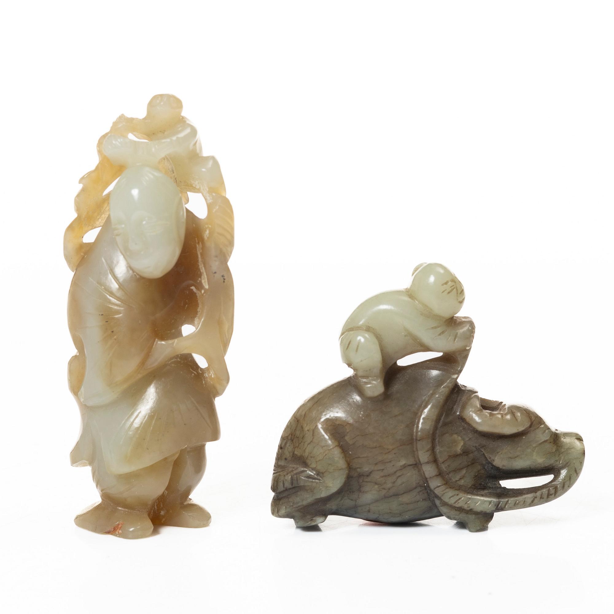 Figuriner, fem stycken, sten. Kina, 1900-tal.