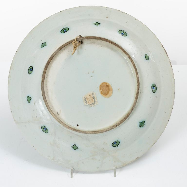 A 17th century Iznik pottery dish, Ottoman empire.