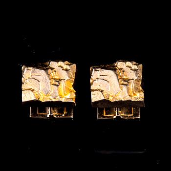 MANSCHETTKNAPPAR, 14K guld, Björn Weckström Lapponia 1971. Vikt 14,2 g.