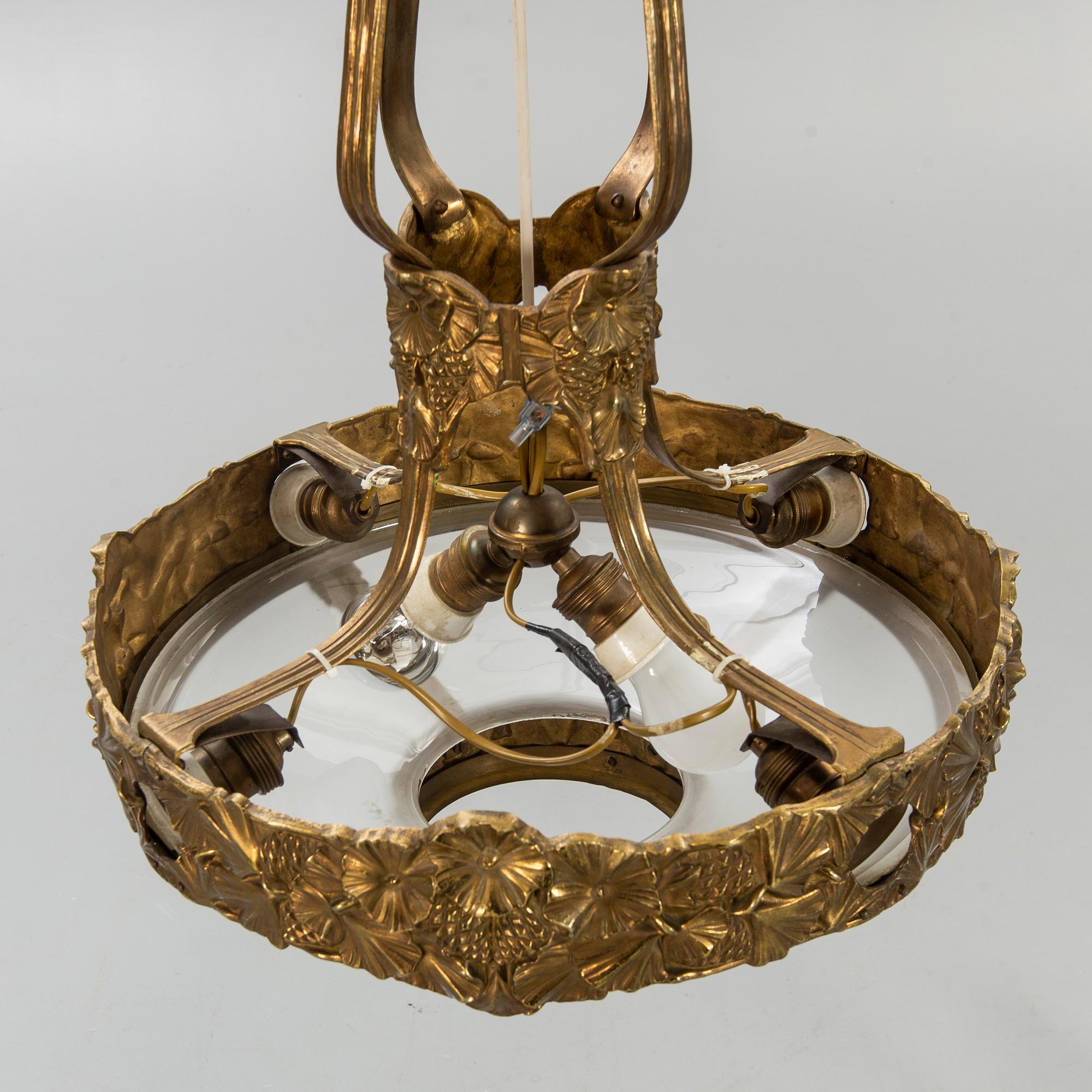 Ceiling lamp possibly Böhlmark's lamp factory, 1909-1924, Art Nouveau.