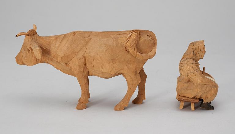 Axel Petersson Döderhultarn, Maid with a cow.