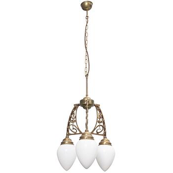 Ceiling lamp, D53, Art Nouveau style, circa 2000, Berliner Messinglampen, Germany.
