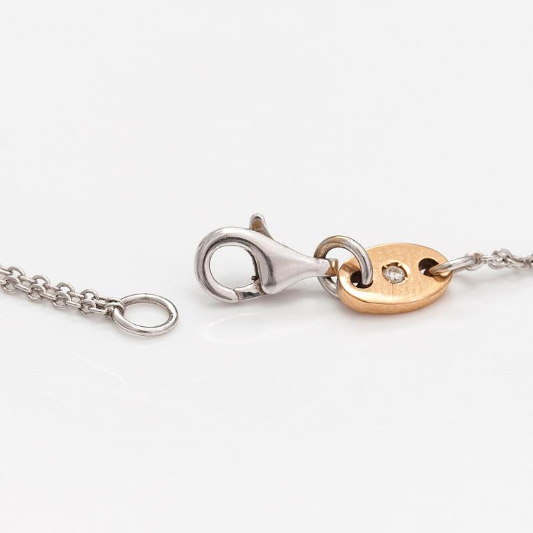 An 18K gold necklace with diamonds ca. 0.60 ct in total. Italy.