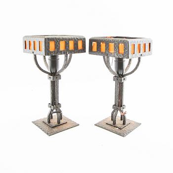 Bordslampor ett par jugend 1900-talets början.