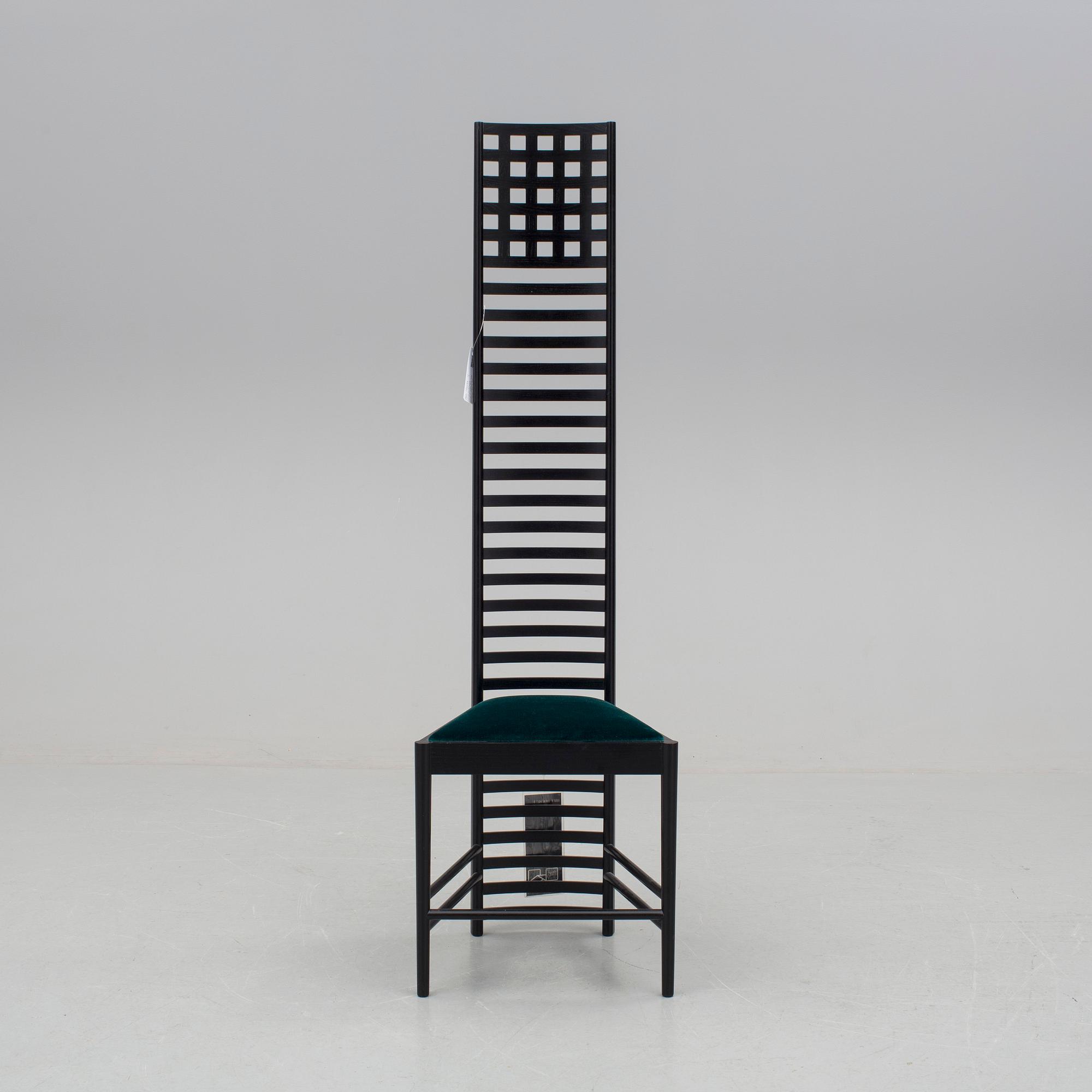 CHARLES RENNIE MACKINTOSH, stol, "Hill House 1", Cassina, Italien. Formgiven 1902.