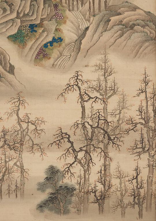 A Chinese painting by un unkown master, Qing dynasty, 19th Century.