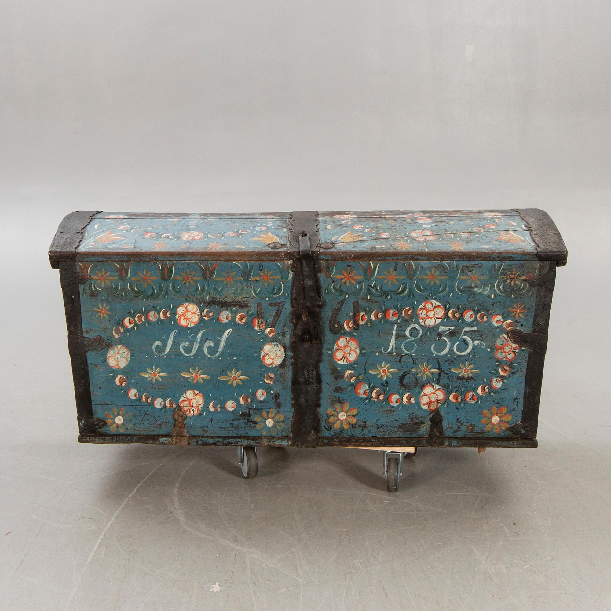 A Swedish painted coffin dated 1835.