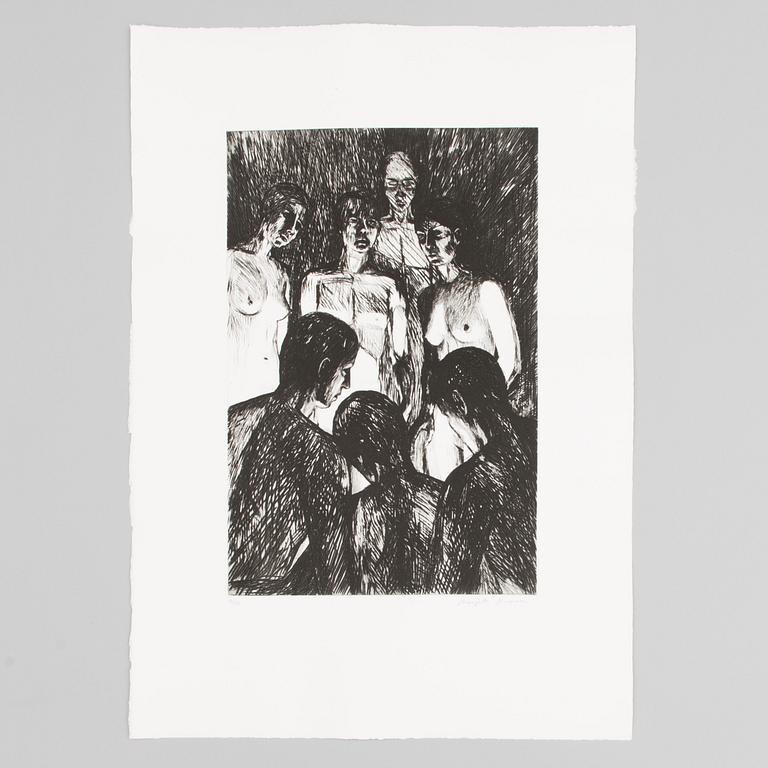 MARJATTA NUOREVA, graphic portfolio, mezzotint and drypoint 12 pcs, signed, numbered.