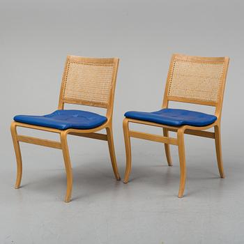 BRUNO MATHSSON, six 'Kerstin' beech and rattan chairs from Dux.