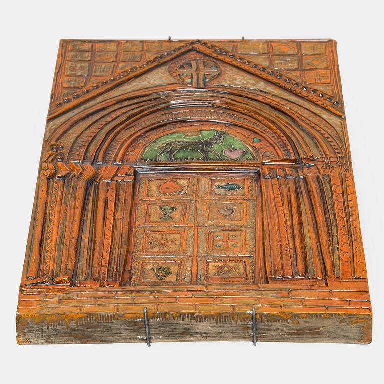 Rut Bryk, a stoneware wall relief signed a tergo BRYK.