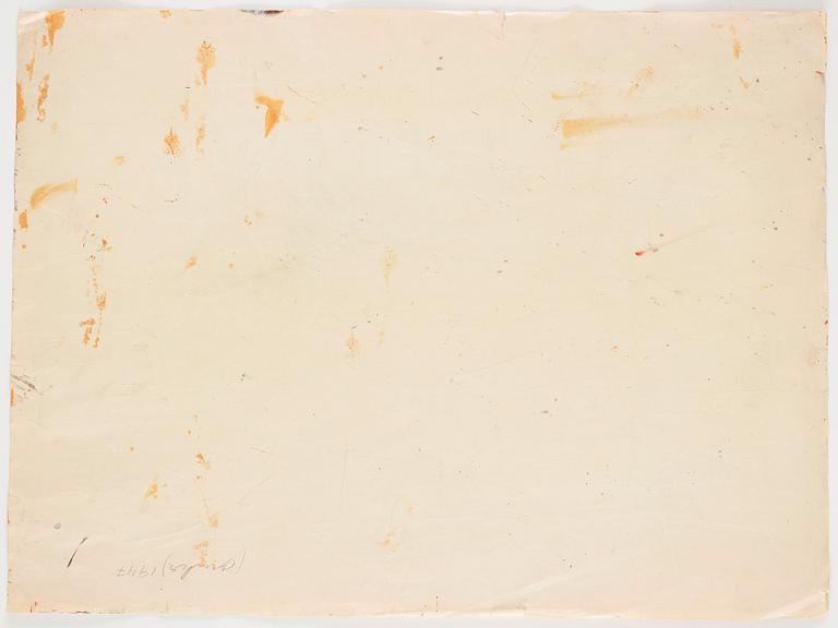 CO Hultén, mixed media on cardboard, signed and executed 1947.