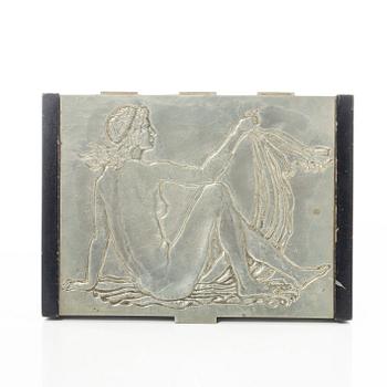 Oscar Antonsson, skrin, tenn, Art Deco, 1938, Athena Ystad.