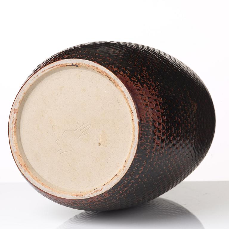 Stig Lindberg, a stoneware vase, Gustavsberg studio, Sweden 1965.