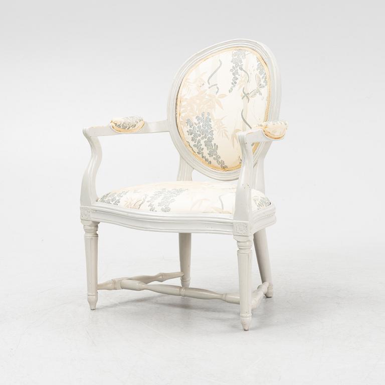 A Gustavian armchair, end of the 18th Century.