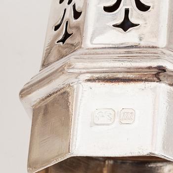 B.P. Co, a silver sugar shaker,  London, 1967.