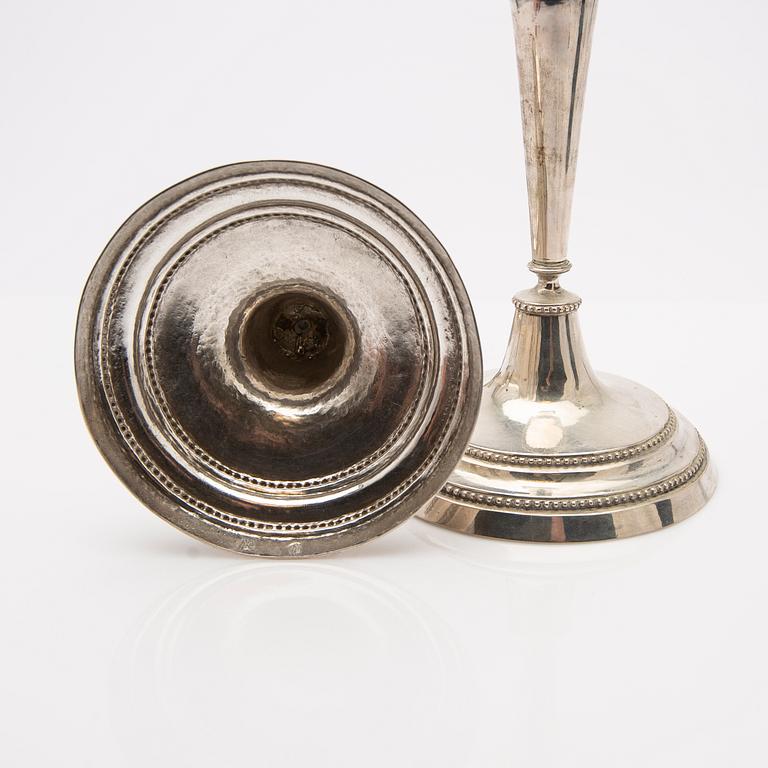 Candelsticks, a pair, silver, Carl Ludvig Berendt, Gdansk (1728-1804), master 1753.