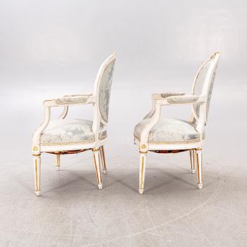 A pair of Gustavian armchairs.