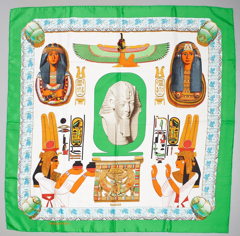 A Hermès silk scarf, "Ramses".