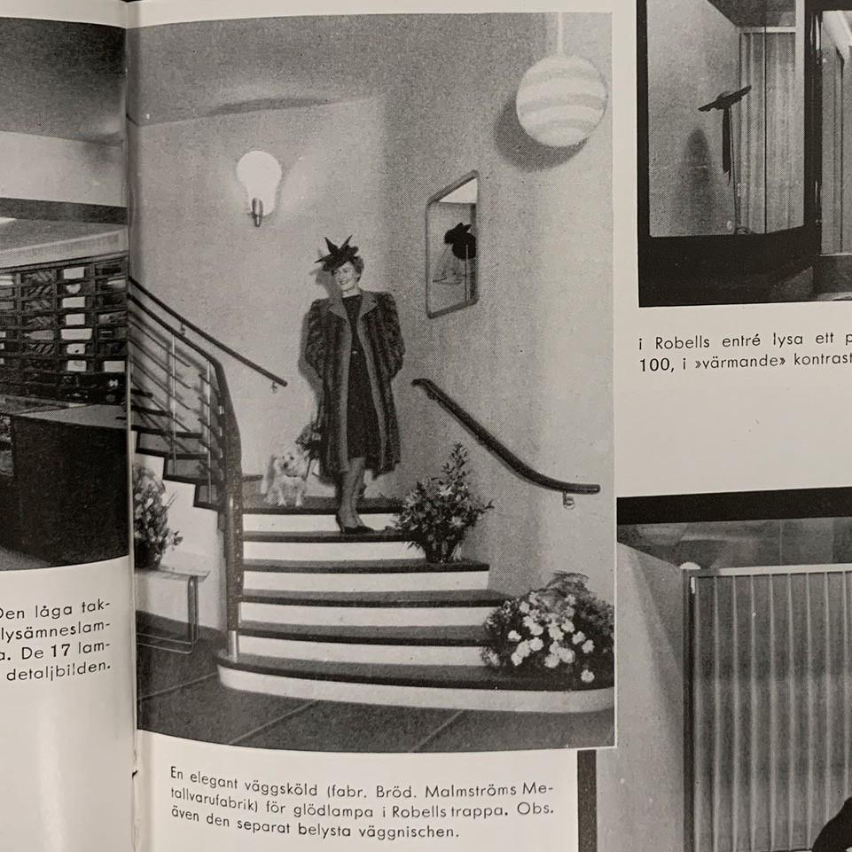 Carl-Axel Acking, a pair of wall lamps model number "5017", Bröderna Malmströms Metallvarufabrik, Malmö, 1940s.