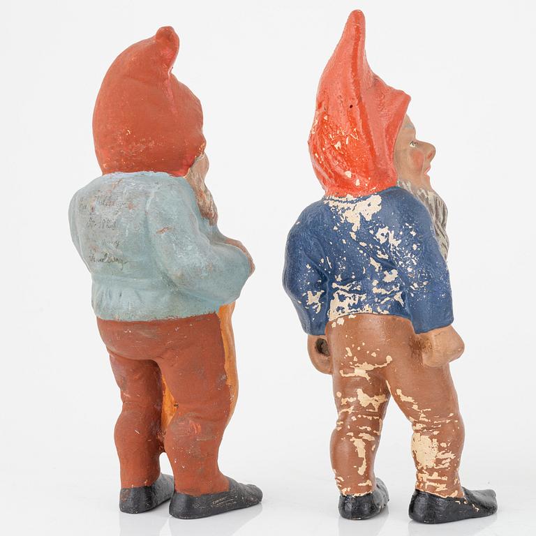 Six ceramic gnomes, first half of the 20th century.