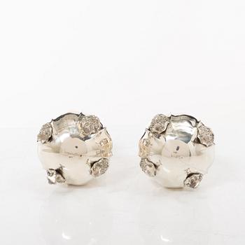 Sugar casters, a pair, silver, Rococo style, 20th century.