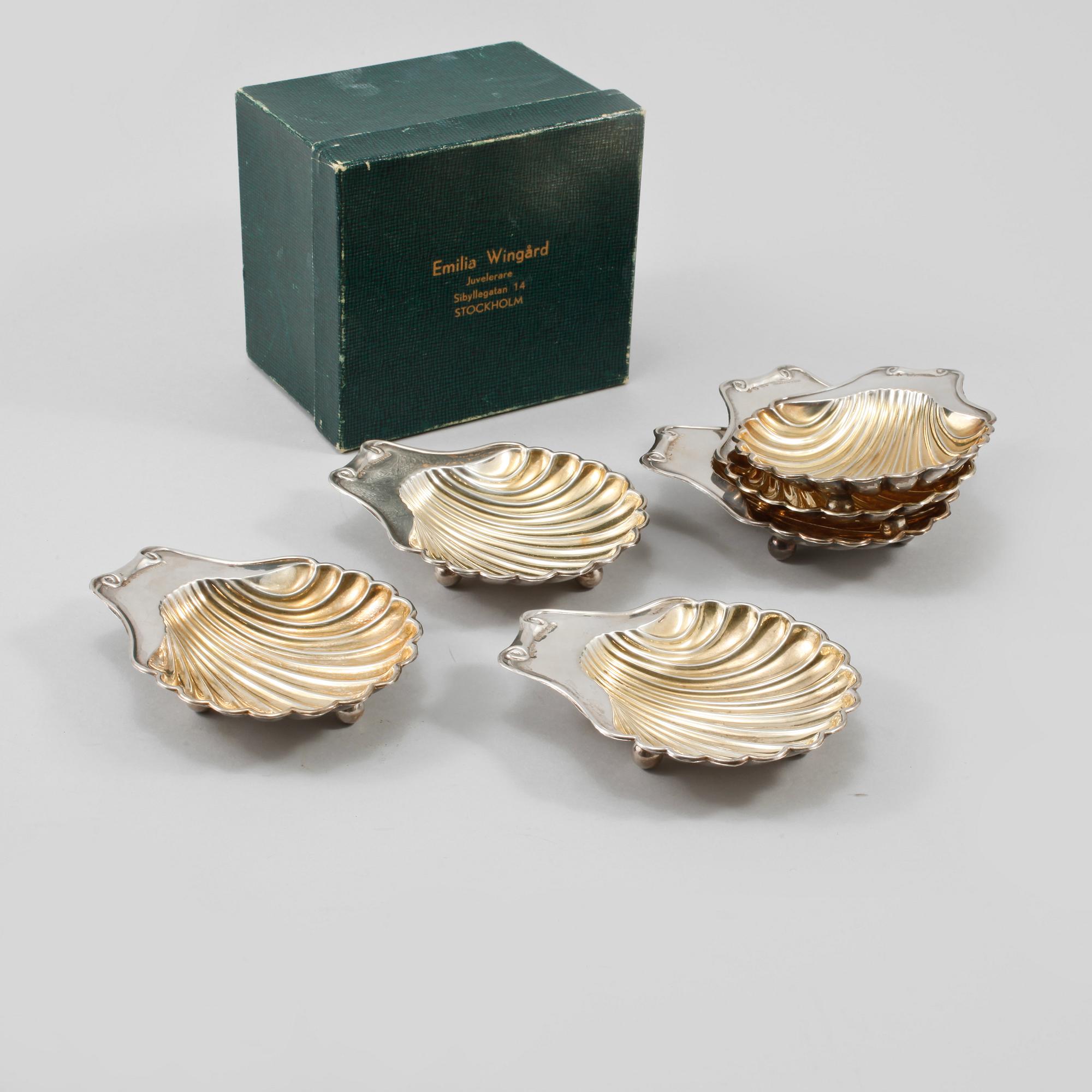 FAT, 6 st, silver,  stämplade L&S samt C.G Hallberg, Stockholm, 1916, vikt 185 gram.