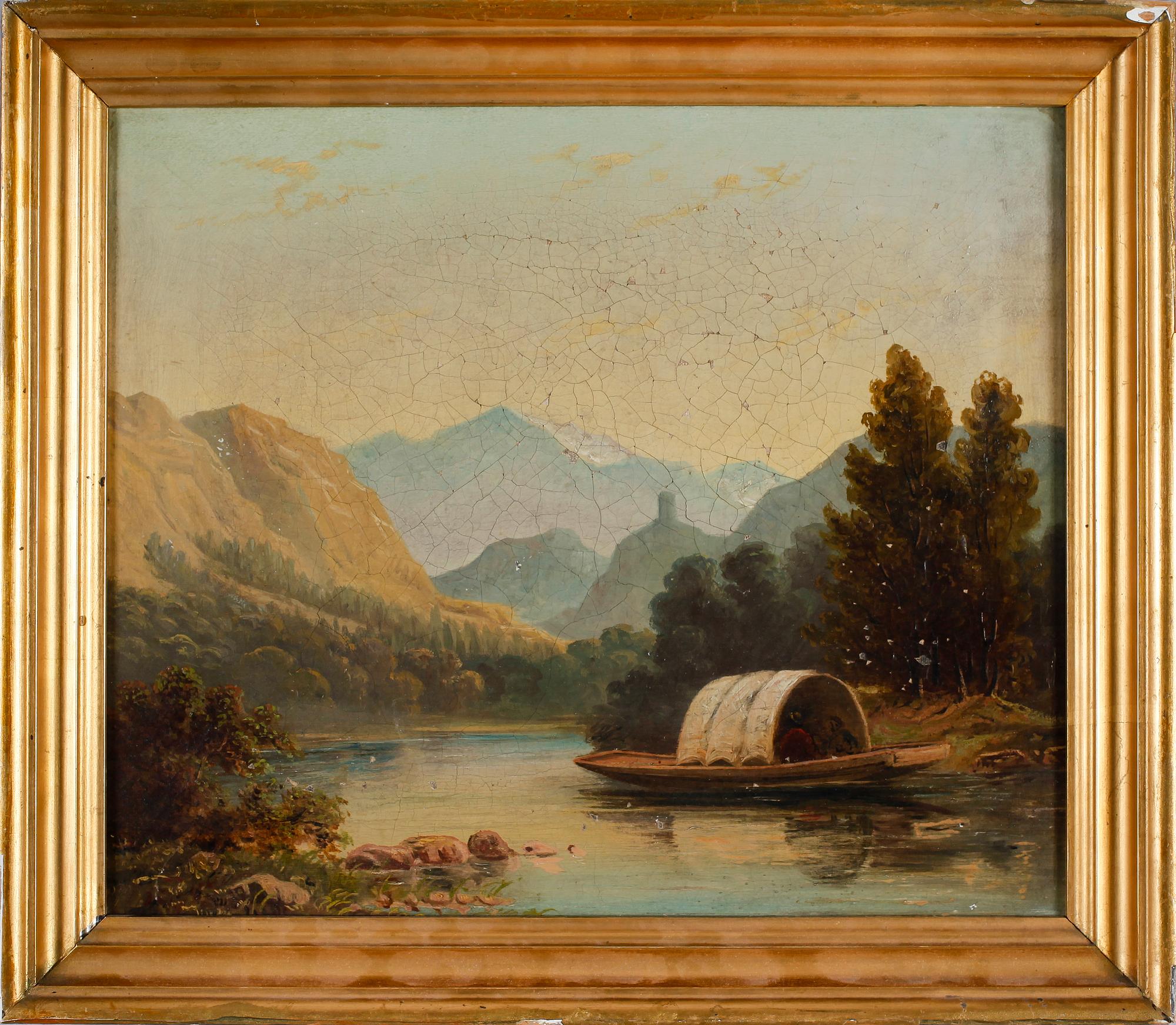 OKÄND KONSTNÄR, olja på duk, osignerad, 1800-tal.