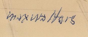 MAX WALTER SVANBERG, a signed ink drawing.