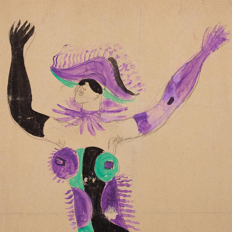 Isaac Grünewald, Costume sketch - dancing woman.