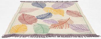 A hand-embroidered Kilim rug, c. 199 x 145 cm.