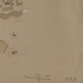 Eric Grate, Akvarell på papper, Signerad och daterad Eric Grate 1923.