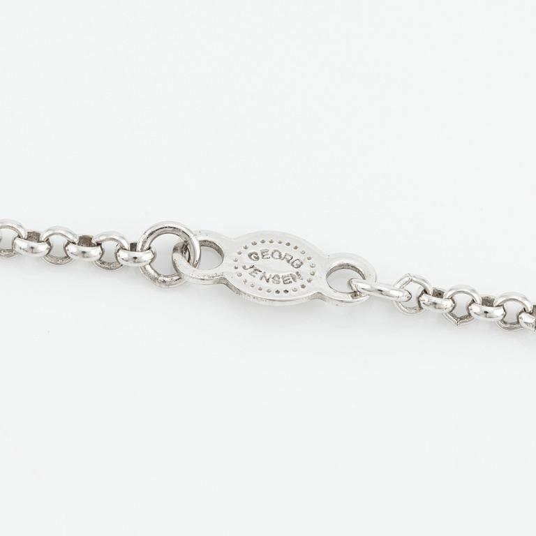 Georg Jensen, necklace, 18K white gold with pearls and small brilliant-cut diamonds.