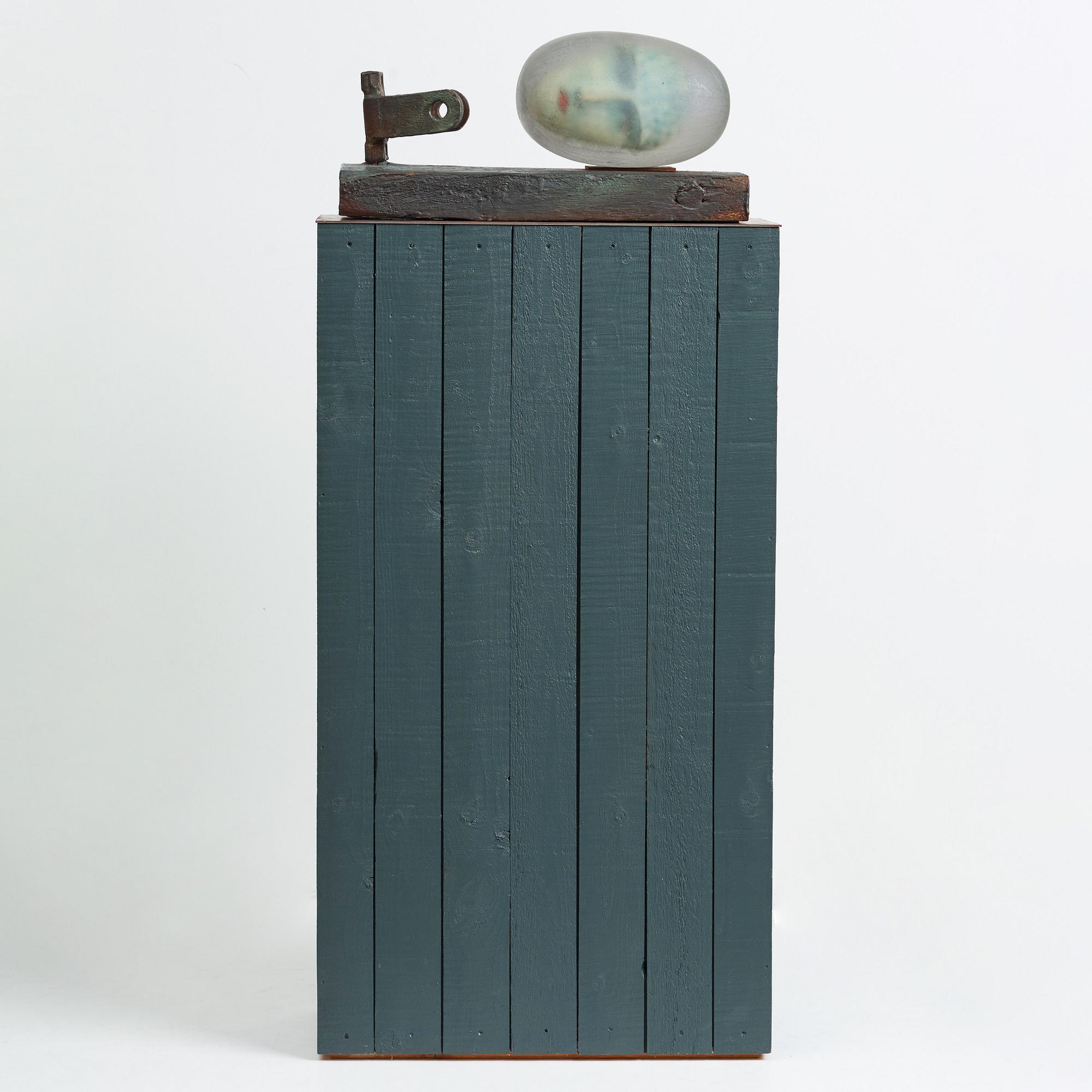 Bertil Vallien, skulptur, vilande huvud, "Resting head", Kosta Boda, unik.