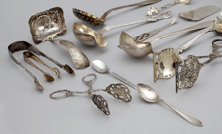 PARTI BESTICK, 27 delar, silver. Total vikt 684g.