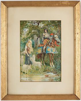 Jenny Nyström, The knight and the shepherdess.