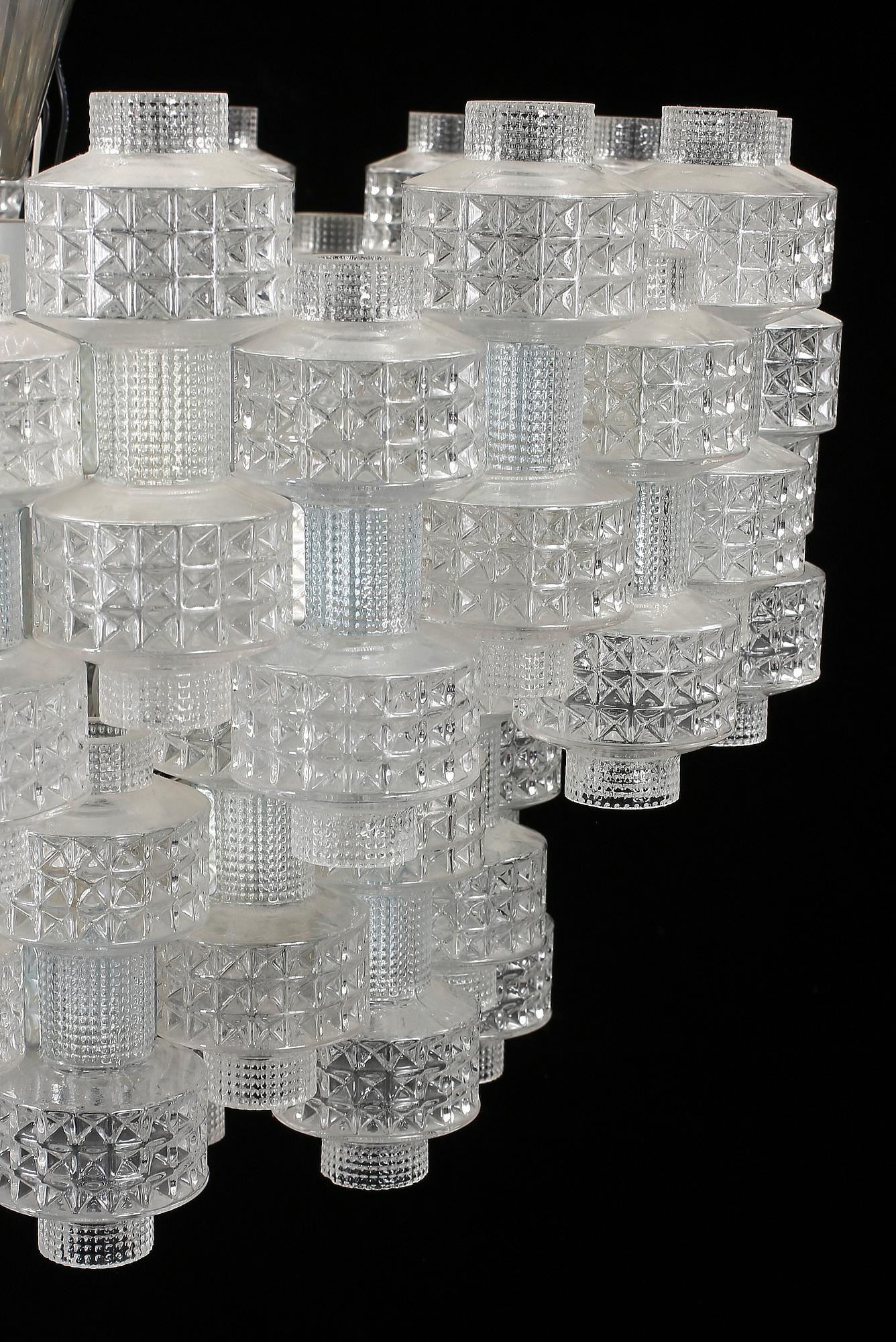 TAKLAMPA, "Festival", Gert Nyström, Orrefors/Fagerhult. 1900-talets andra hälft. Höjd ca 45 cm.