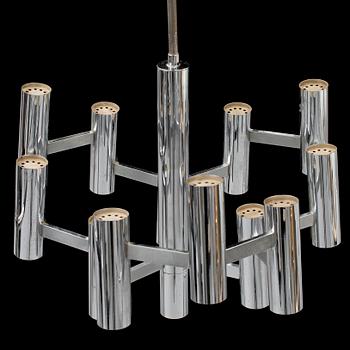 GAETANO SCIOLARI, a chrome ceiling light, probably Boulanger SA.