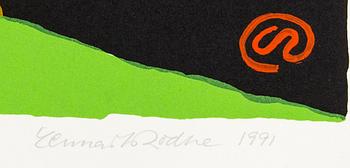 Lennart Rodhe, lithograph in colours signed dated and numbered 1991 28/50.