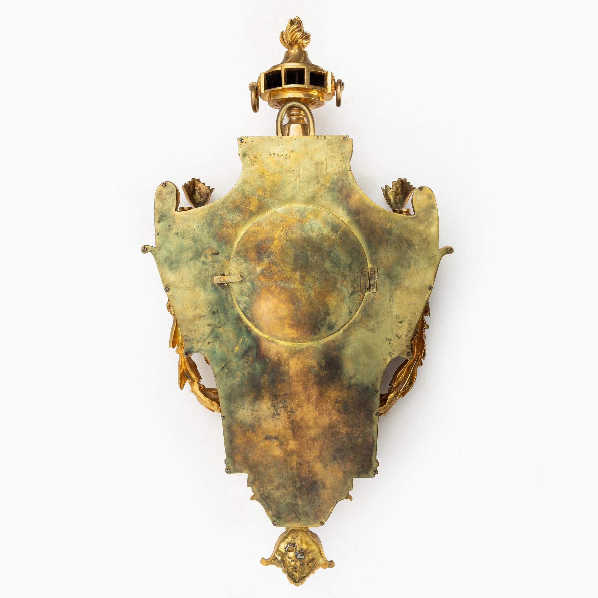 A Louis XVI style wall clock, Raingo Freres, France, late 19th century.