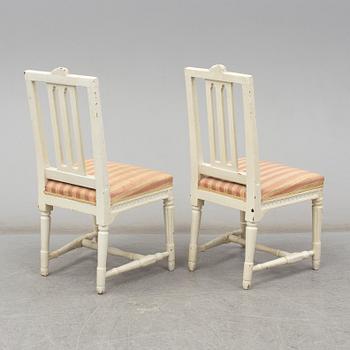 A pair of late 18th century Gustavian chairs.