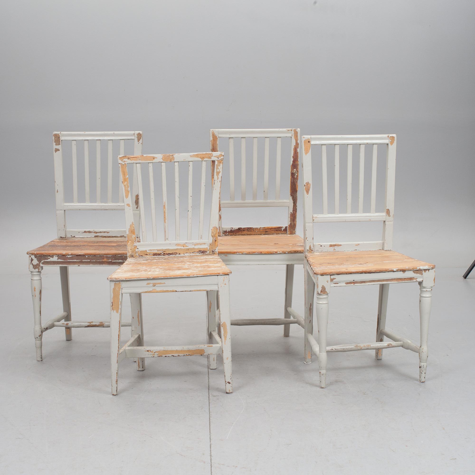 STOLAR, 4 st, snarlika, 1800-tal, provinsarbeten.