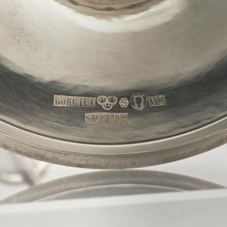 Atelier Borgila, a pair of silver candelabra, design Erik Fleming, Stockholm 1947.