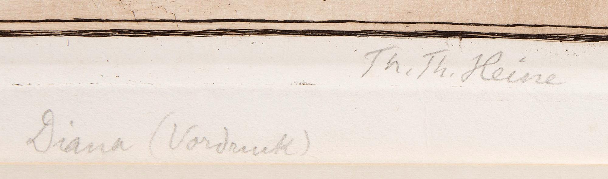 Thomas Theodor Heine, etching vordruck.