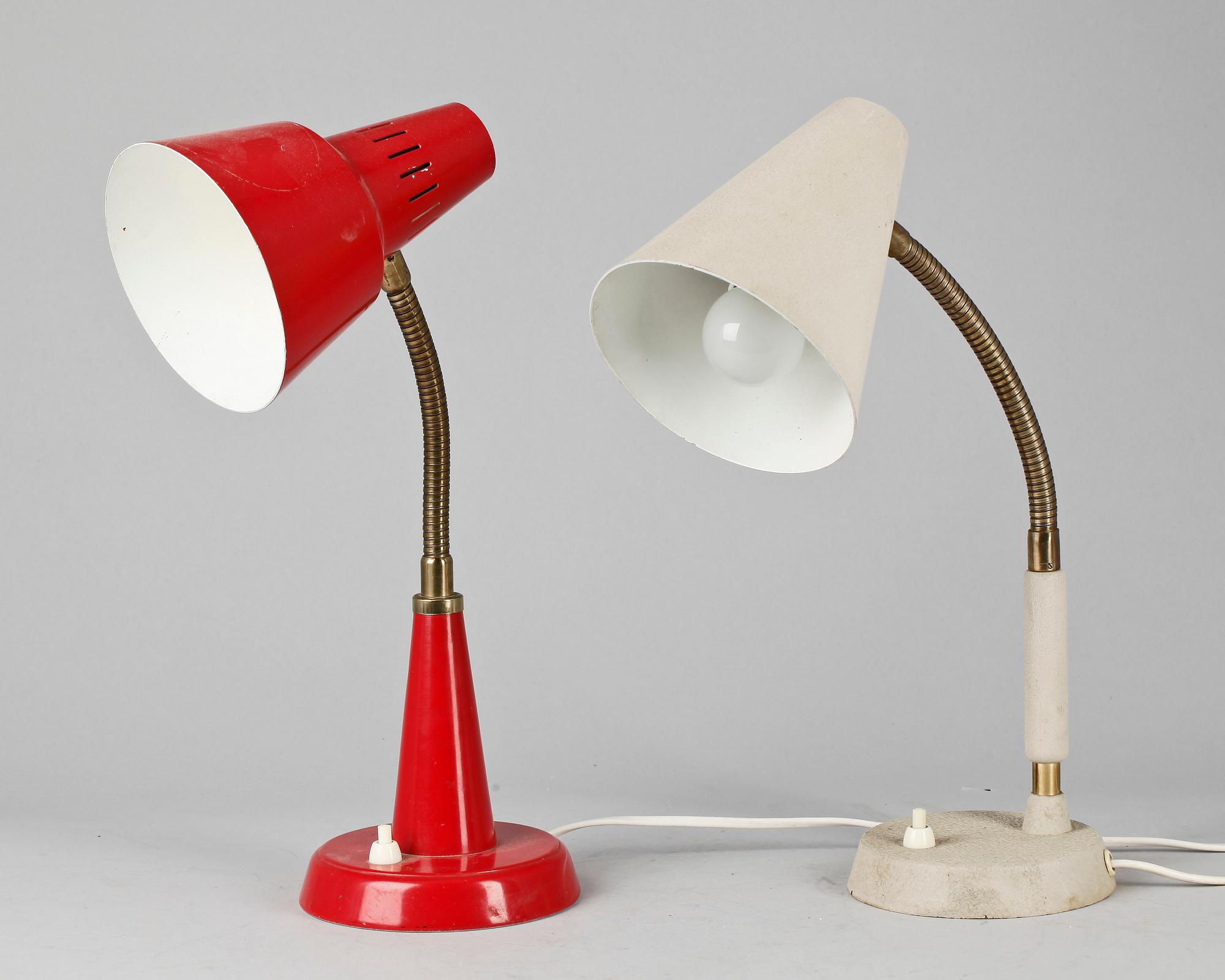 BORDSLAMPOR, 2 st, 1940-50-tal.