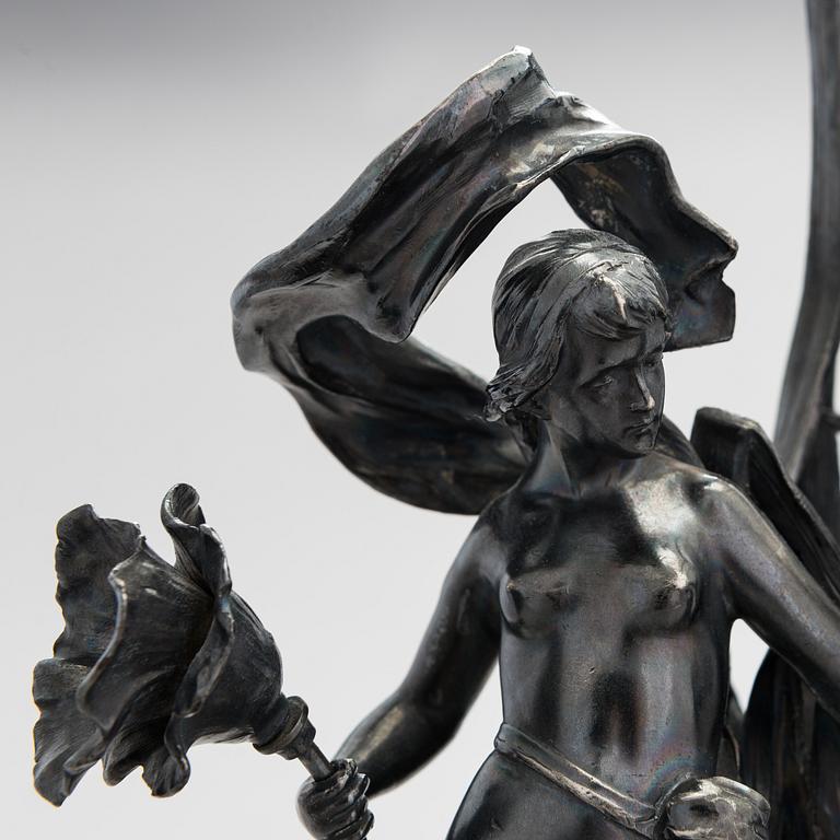 Vaser, 2 st, försilvrad metall, art nouveau, WMF, 1900-talets början.