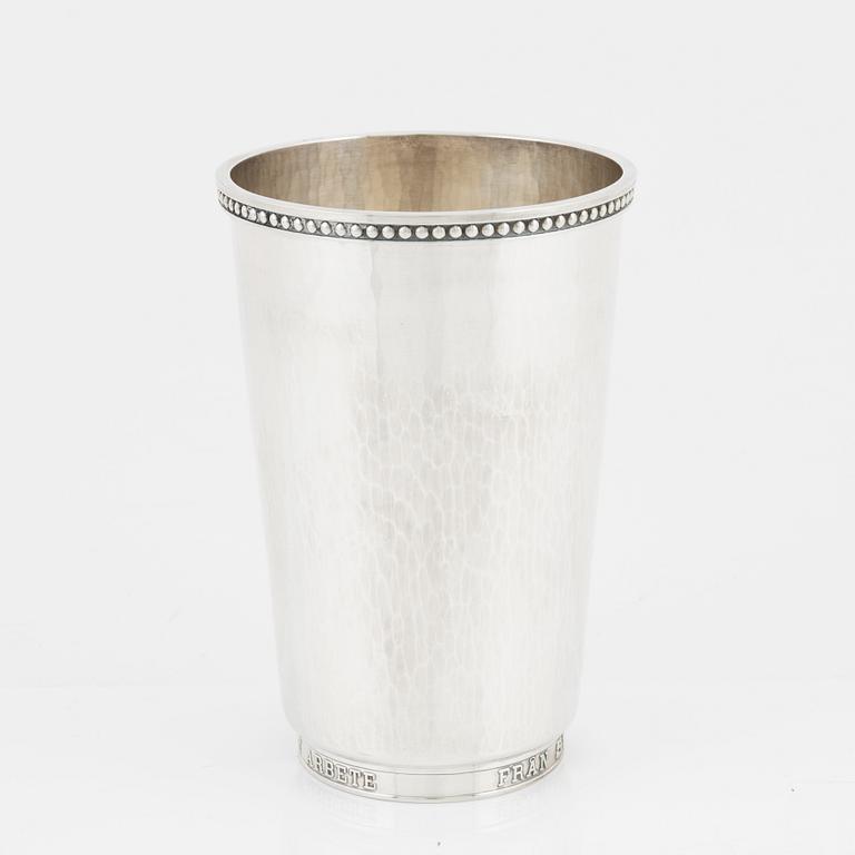 A Swedish silver vase, bearing the mark of Ceson, Gothenburg, 1976.