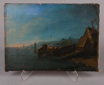 OKÄND KONSTNÄR, olja på duk. Sign Müller 1904.